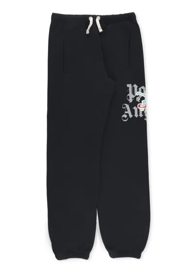 Palm Angels Kids' Pants With Logo In Black