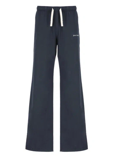 Palm Angels Pants With Logo In Blue
