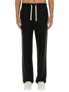 Palm Angels Elastic Waist Chino Trousers Pockets In Nero