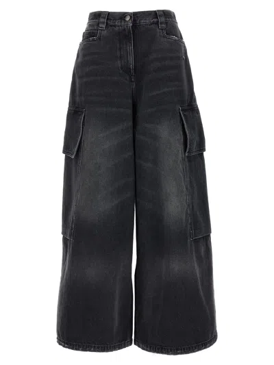 Palm Angels Parachute Cargo Pants In Black