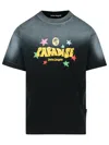 Palm Angels Paradise Print T-shirt In Black