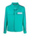 Palm Angels Paradise-embroidered Shirt Jacket In Blue