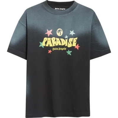 PALM ANGELS PALM ANGELS PARADISE PALM GLITTER GRAPHIC T-SHIRT