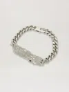 Palm Angels Silver Melted Chain Bracelet In 7279 Silver - Transparent