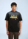 Palm Angels Paradise Print T-shirt In Black