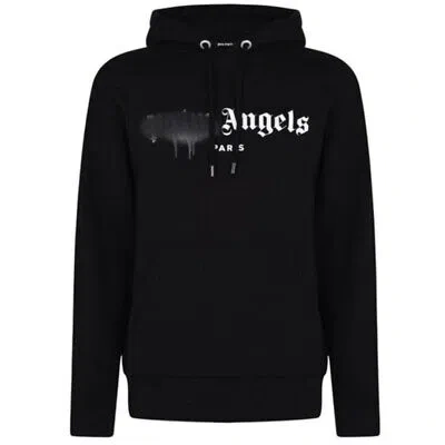 Pre-owned Palm Angels Paris Spray Paint Logo Black Hoodie