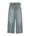 Palm Angels Light Blue Wide Leg Denim Jeans In Blue