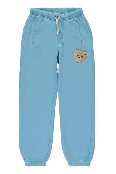 Palm Angels Kids' Patch Detail Sport Trousers In Blue