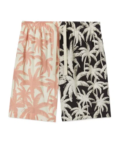 PALM ANGELS PALM ANGELS PATCHWORK DETAILED DRAWSTRING PALMS SHORTS