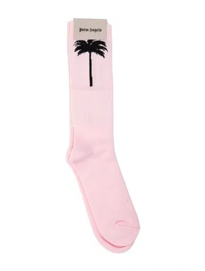 Pre-owned Palm Angels Pattern Crew Socks In Pink