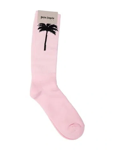 Pre-owned Palm Angels Pattern Crew Socks W/tags In Pink