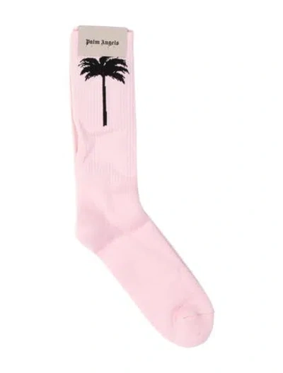Pre-owned Palm Angels Pattern Crew Socks W/tags In Pink