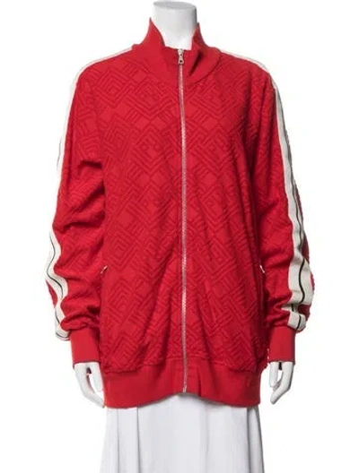 Pre-owned Palm Angels Patterned Bomber Jacket In Red