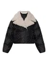 Palm Angels Patterned Faux-fur Jacket In Black