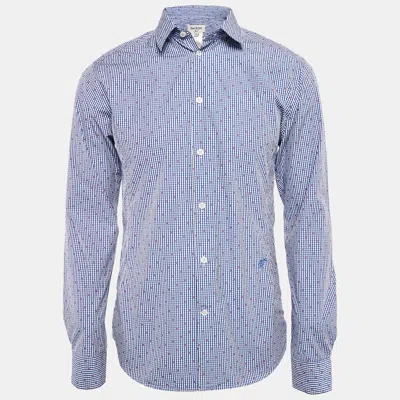 Pre-owned Palm Angels Paul & Joe Black Gingham Checks Cotton Long Sleeve Shirt M In Blue