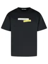 Palm Angels Paxlatimes Black Cotton T-shirt In Black