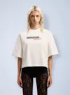 Palm Angels Paxlatimes Cropped T-shirt In White