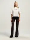 Palm Angels Paxlatimes Cropped Tee In White