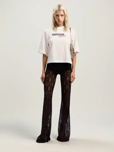 Palm Angels Paxlatimes Cropped Tee In White