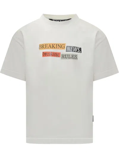 Palm Angels Graphic Print Short Sleeve Crew Neck T-shirt In White