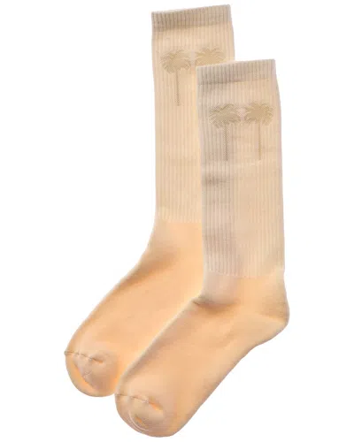 Palm Angels Paxsetai Logo Socks In Neutral
