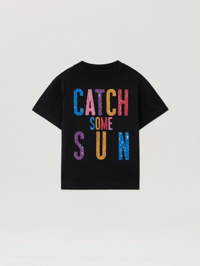 Palm Angels Kids' Paxvlbq Reg Tshirt S/s In Black