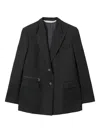 Palm Angels Peak-lapel Blazer In Gray