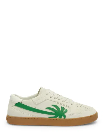 Palm Angels Perforated Bovine Leather Sneakers In White