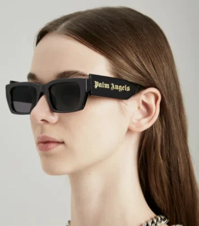 Pre-owned Palm Angels Peri002c99pla0021407 Palm Matte Black Dark Grey Sunglasses