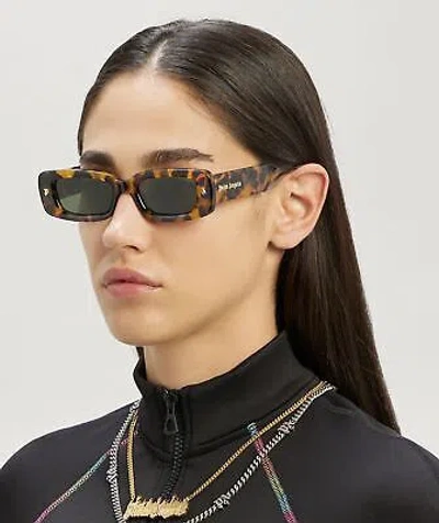 Pre-owned Palm Angels Peri022s23pla0016455 Lala Havana Green Sunglasses
