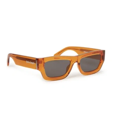 Pre-owned Palm Angels Peri048s24pla0012007 Auberry Orange Sunglasses In Gray