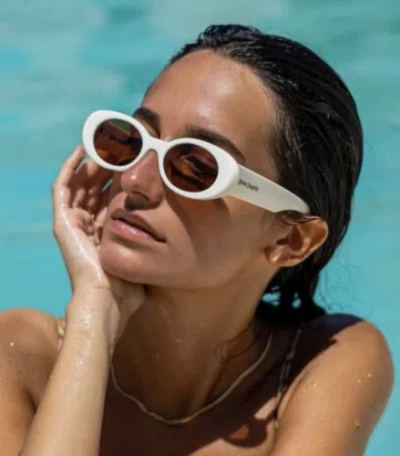 Pre-owned Palm Angels Peri051s24pla0010107 Gilroy White Sunglasses