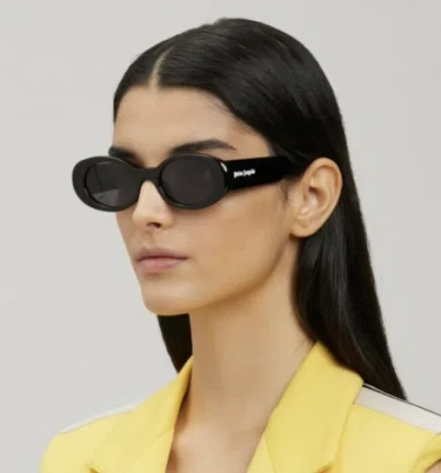Pre-owned Palm Angels Peri051s24pla0011007 Gilroy Black Sunglasses In Gray
