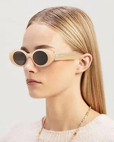Pre-owned Palm Angels Peri051s24pla0011764 Gilroy Sand Sunglasses