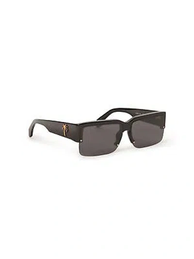 Pre-owned Palm Angels Peri053s24pla0011007 Drain Black Sunglasses In Gray