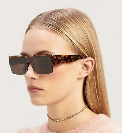 Pre-owned Palm Angels Peri053s24pla0016064 Drain Havana Sunglasses