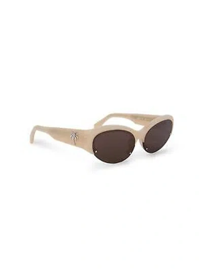 Pre-owned Palm Angels Peri054s24pla0011764 Palmdale Sand Sunglasses In Brown