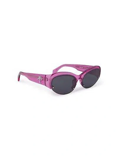 Pre-owned Palm Angels Peri054s24pla0013007 Palmdale Pink Sunglasses In Gray