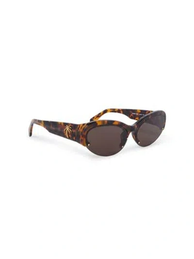 Pre-owned Palm Angels Peri054s24pla0016064 Palmdale Havana Sunglasses In Brown