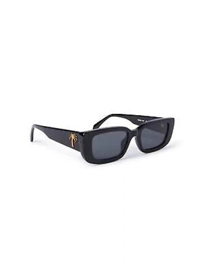 Pre-owned Palm Angels Peri056s24pla0011007 Yosemite Black Sunglasses In Gray