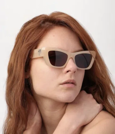 Pre-owned Palm Angels Peri058s24pla0011764 Fairfield Sand Sunglasses
