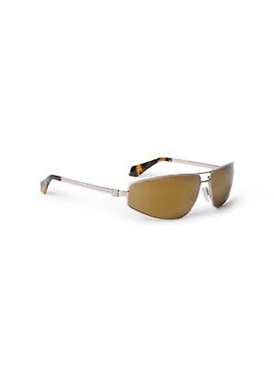 Pre-owned Palm Angels Peri059s24met0017676 Clavey Gold Sunglasses