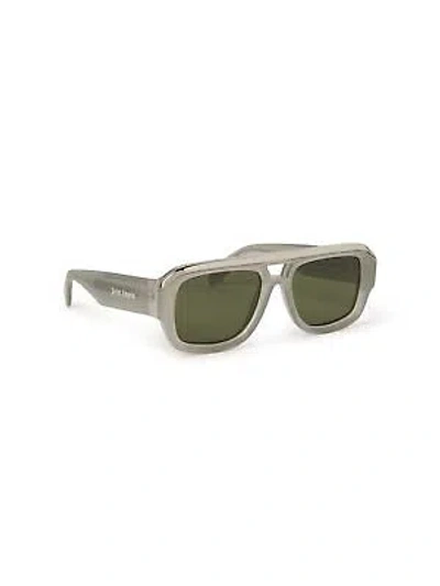Pre-owned Palm Angels Peri062s24pla0010955 Stockton Grey Sunglasses In Green