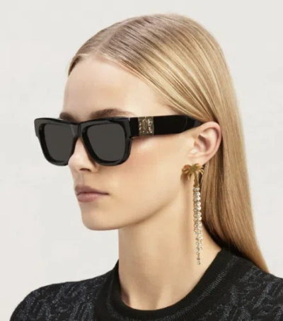 Pre-owned Palm Angels Peri065s24pla0011007 Merril Black Sunglasses