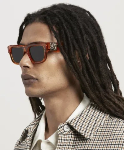 Pre-owned Palm Angels Peri065s24pla0012007 Merril Orange Sunglasses