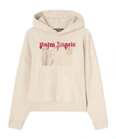 Palm Angels Photograph Printed Drop Shoulder Hoodie In Nude