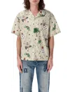 Palm Angels Pin-up Bowling Shirt In Green