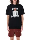Palm Angels Black T-shirt With Front Dice And Logo Print