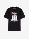 Palm Angels Short-sleeved T-shirt With Pin Up Print In Black