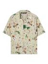 Palm Angels Pin Up Bowling Shirt In Multicolour
